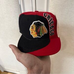 Vintage Chicago Blackhawks Hat Swirl 100% Wool American Needle Cap NWT
